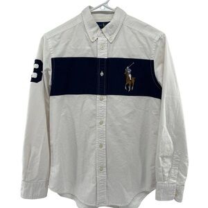 Ralph Lauren  White and Navy Casual  shirt